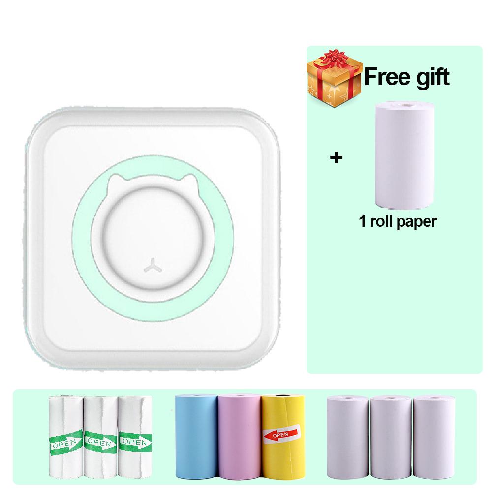 Mini Portable Thermal Printer Bluetooth Compatible iPhone Android, 58mm Paper Instant Pocket Printer for Pos, Labels Receipts