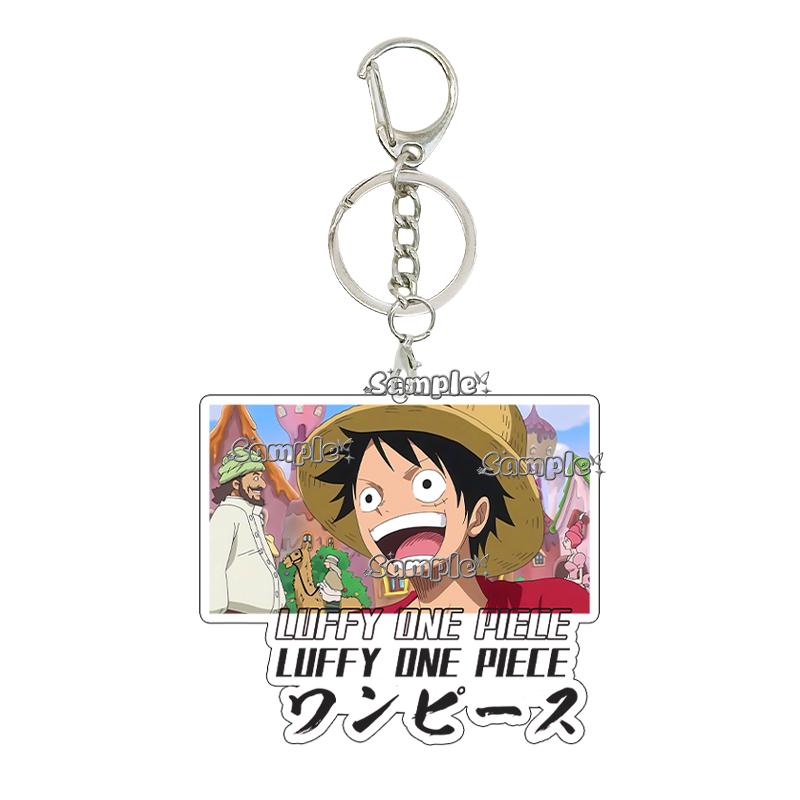 Cartoon Zoro Usopp Luffy Anime Characters Acrylic Keychain Ornaments Fashion Cool Figure Charm Backpack Accessories Keyring Toys