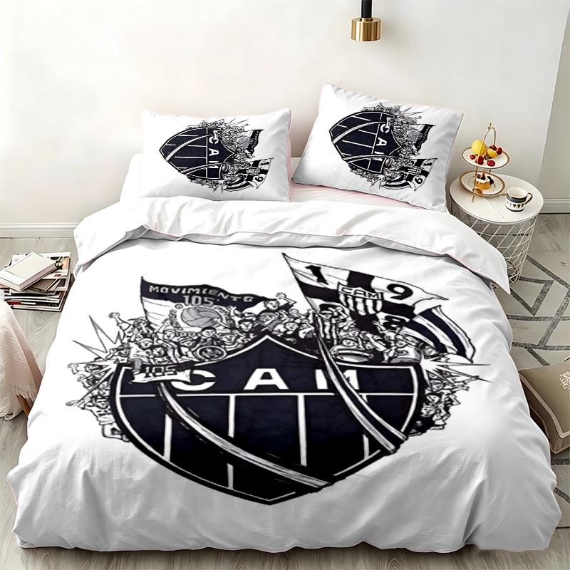 Clube Atletico Mineiro 3pc Set Perfect for Bedroom Use Comfortable Bedding Set Includes a Duvet Cover and Two Pillowcases Ideal Birthday or Christmas