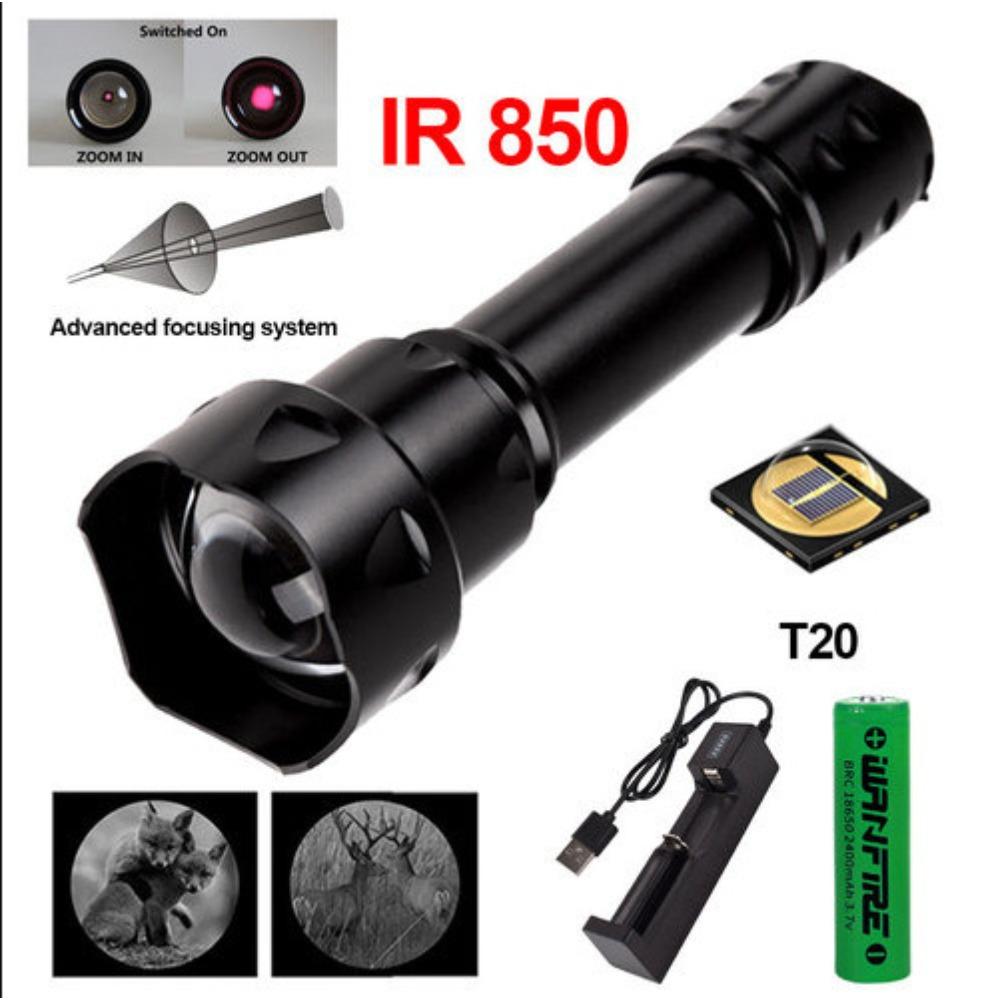 T20 850/940NM Infrared Torch | Retractable Zoom Aluminium Alloy Adventure Search Light
