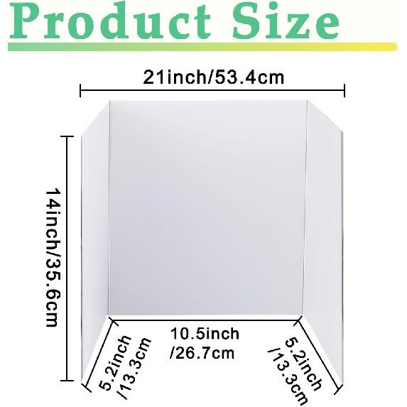 3 pcs Small White Tri-Fold Display Boards, 21 x 14 Inches Corrugated Trifold Poster Boards for School Projects, Science Fairs, Business Presentations