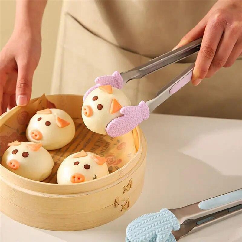 Practical-Barbecue Bread & Food Clips High Temperature Anti-Scalding Extended Steak Clips Barbecue Tools (Blue,NONE) синий