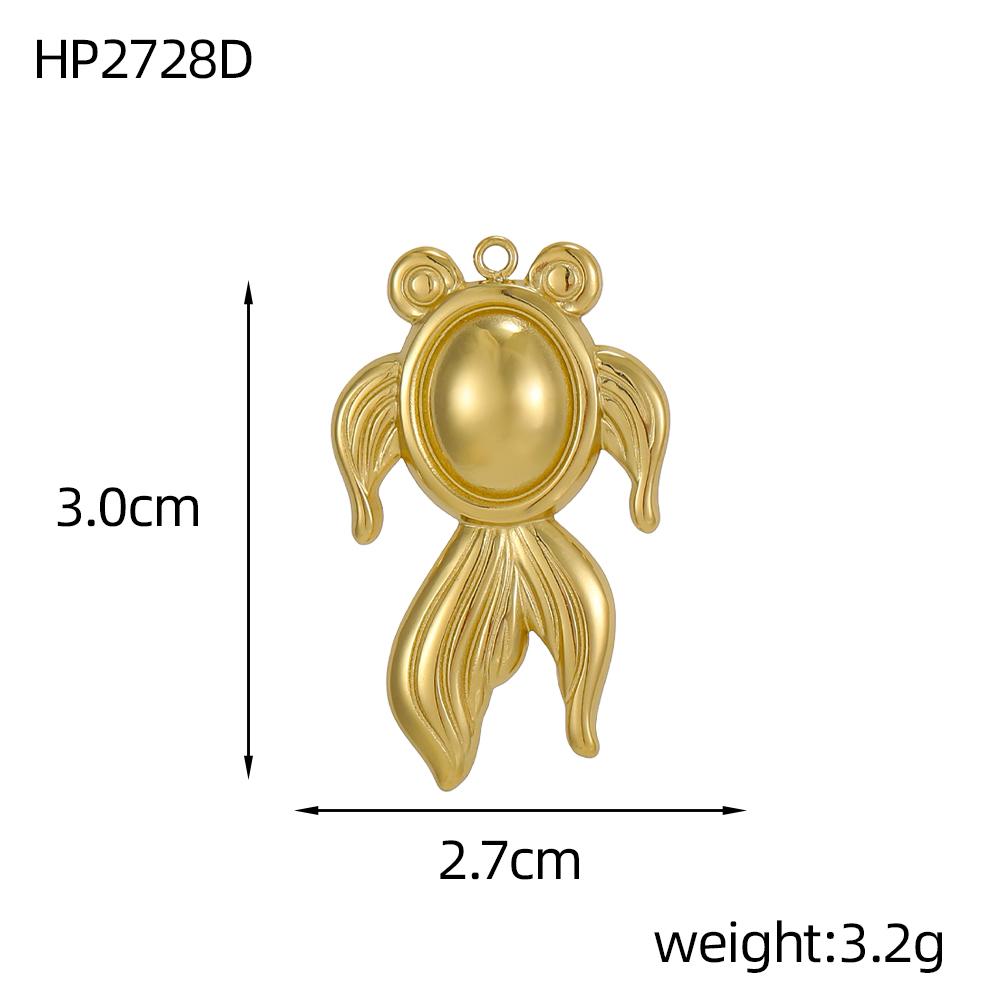 CARLIDANA Fashion Gold Plated Stainless Steel Fish Charms Pendants for Necklace Bracelet Earrings DIY Accessories Women