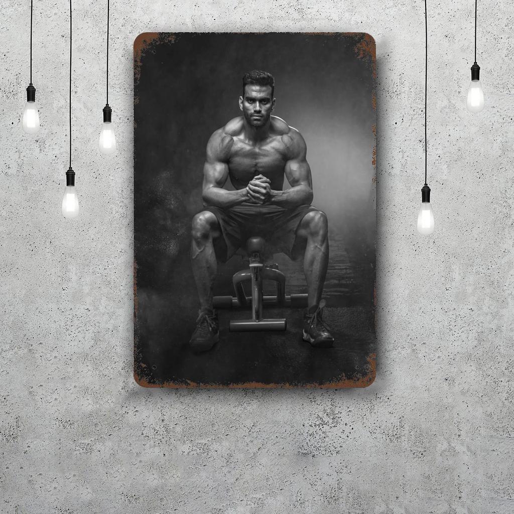 Bodybuilding Funny Bar Metal Sign Retro Plaque Vintage Sign Alcohol Drinker Pub Club Man Cave Kitchen Wall Decoration