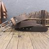 Meier Retro woven carved Crazy Horse leather belt, men's old first-layer cowhide belt