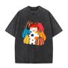 T-shirt Artistica Zucca Vintage Lavata Artista Giapponese Yayoi Kusama Uomo Donna Casual Cotone Oversize Manica Corta Streetwear