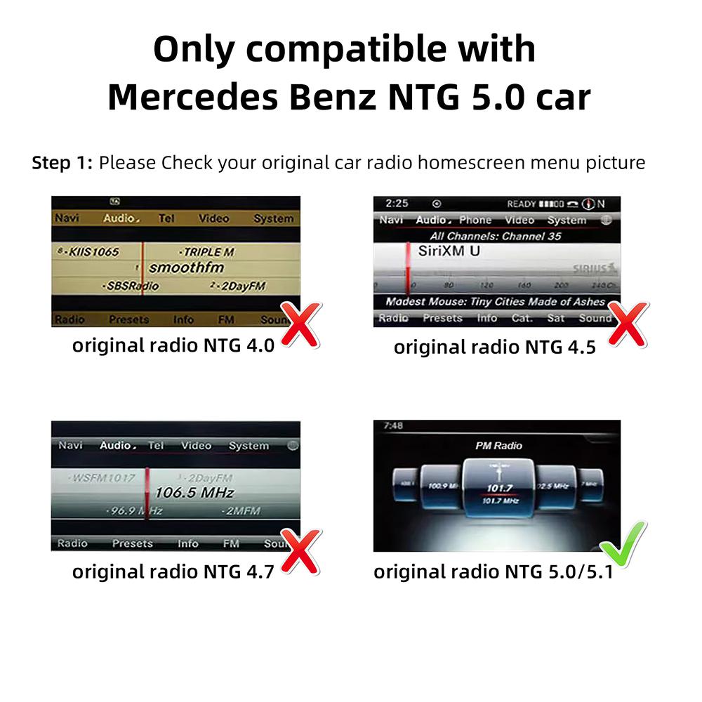Kabellose CarPlay Android Auto Decoder Box CarPlay Schnittstelle für Mercedes Benz GLE GLS CLS NTG 5.0 5.1 COMAND System 2014-2017