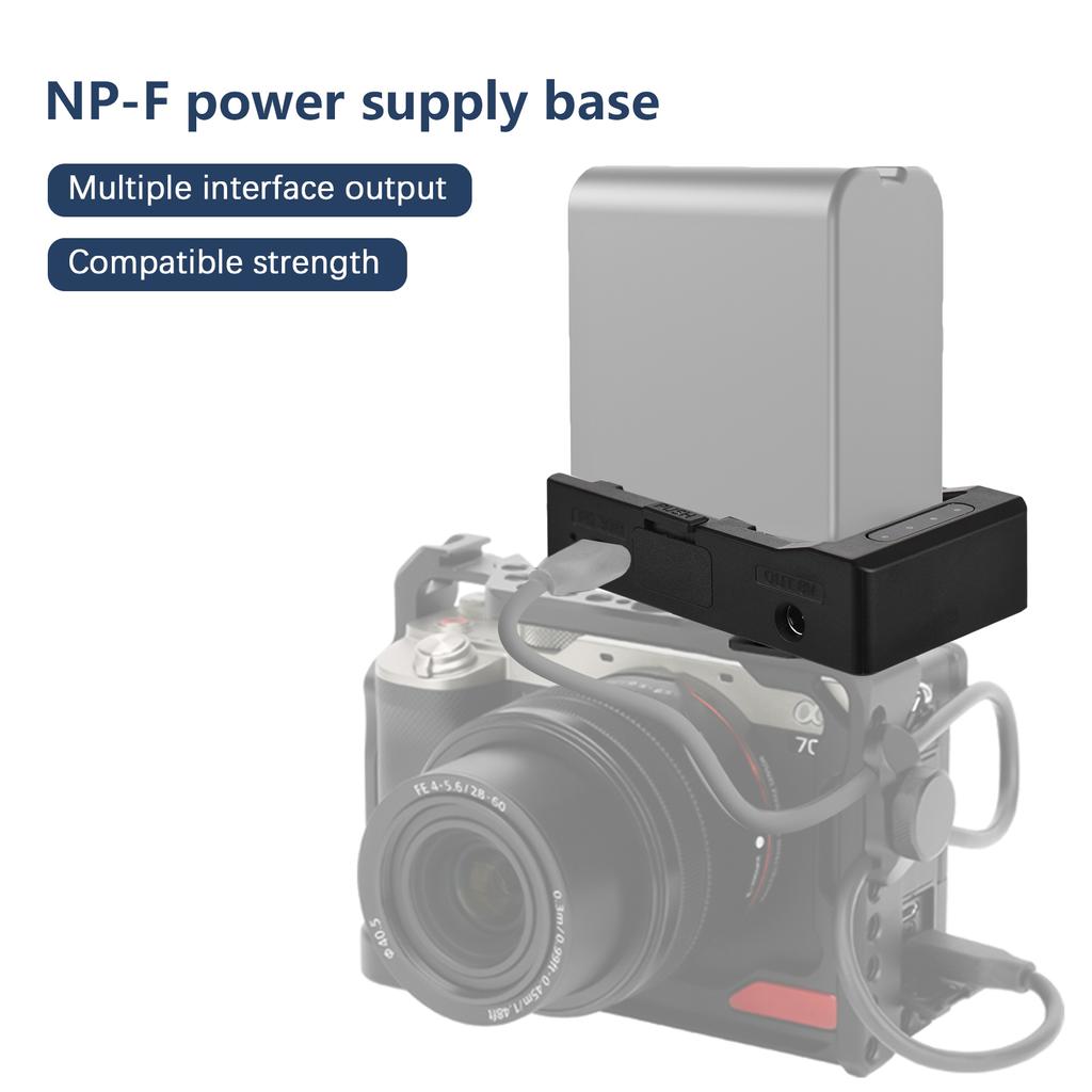 NP-F Battery Charger Metal Battery Adapter Plate Cold Shoe Adapter 1/4in For NP-F550 F750 F970 For BMPCC 4K 6K DSLR ILDC