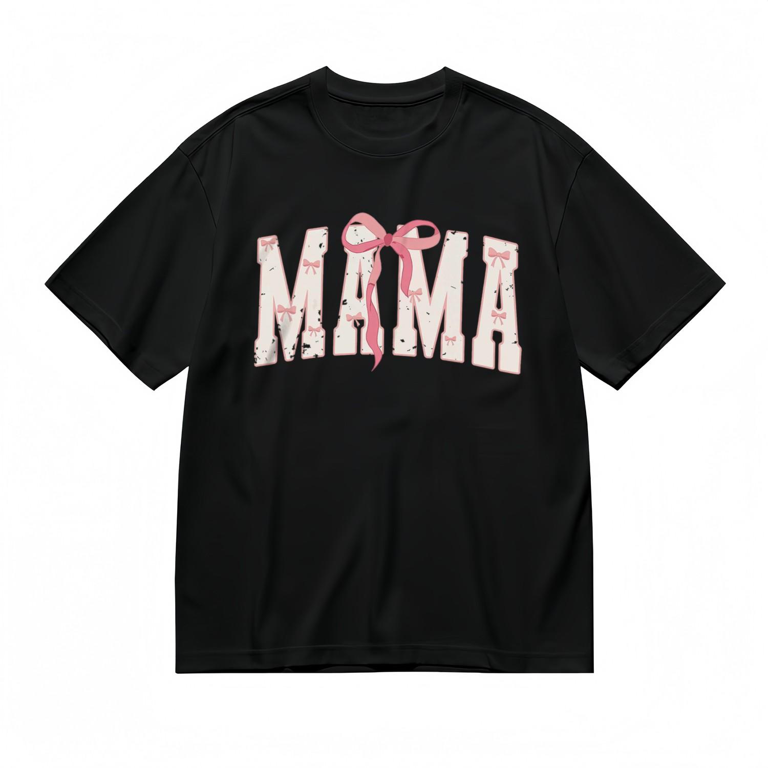Mens Fashion Soft Comfy Classic T-Shirt Distressed Mama Bow Cotton Tee XL