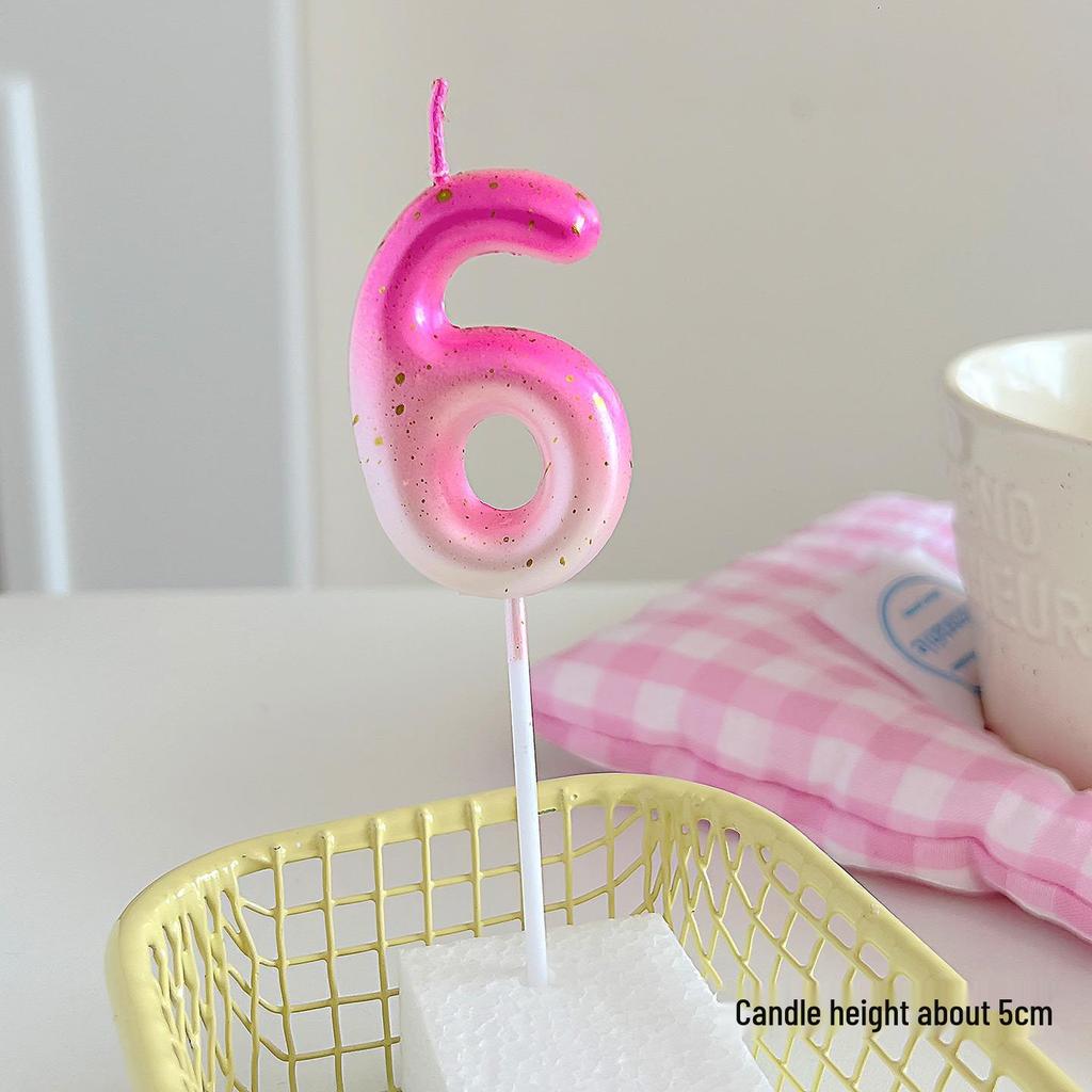 Cute Pink Bow Children's Birthday Candle Decoration for Cake