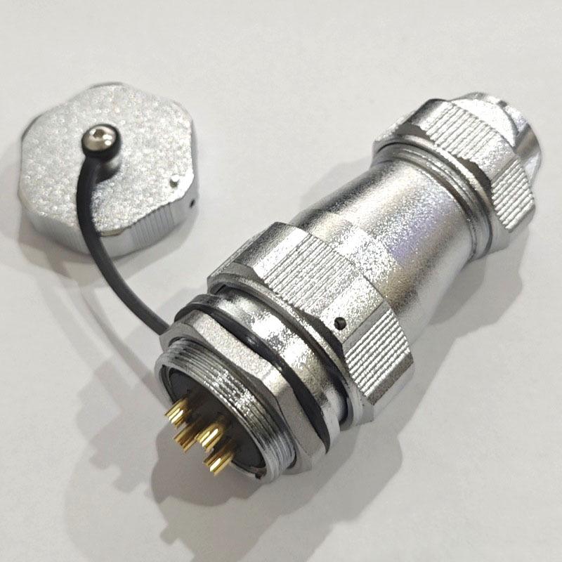 WY24 Waterproof Aviation Plug: 19-Pin Round Flange Socket Connector