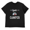 Happy Camper T-Shirt Blanks Designer Shirts Vintage Graphic Tee Heavyweight T Shirts for Men