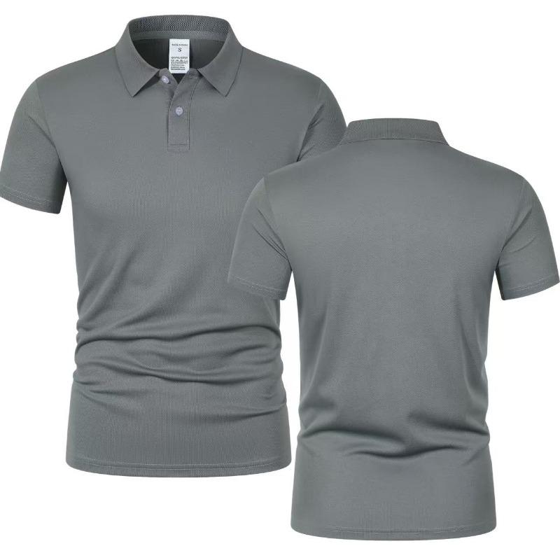2025 Neues Sommer Herren Kurzarm Hemdkragen T-Shirts Neues Einfarbig Lässiges Poloshirt Trendig Atmungsaktiv Locker Basis Spleiß Oberteil