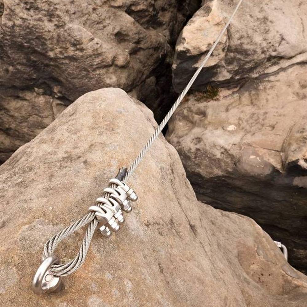 12/24Pcs U Type M3 Cable Clamps 3mm Wire Rope Fixing Clip Bolts Saddle Fastener Metal Heavy Duty 304 Stainless Steel