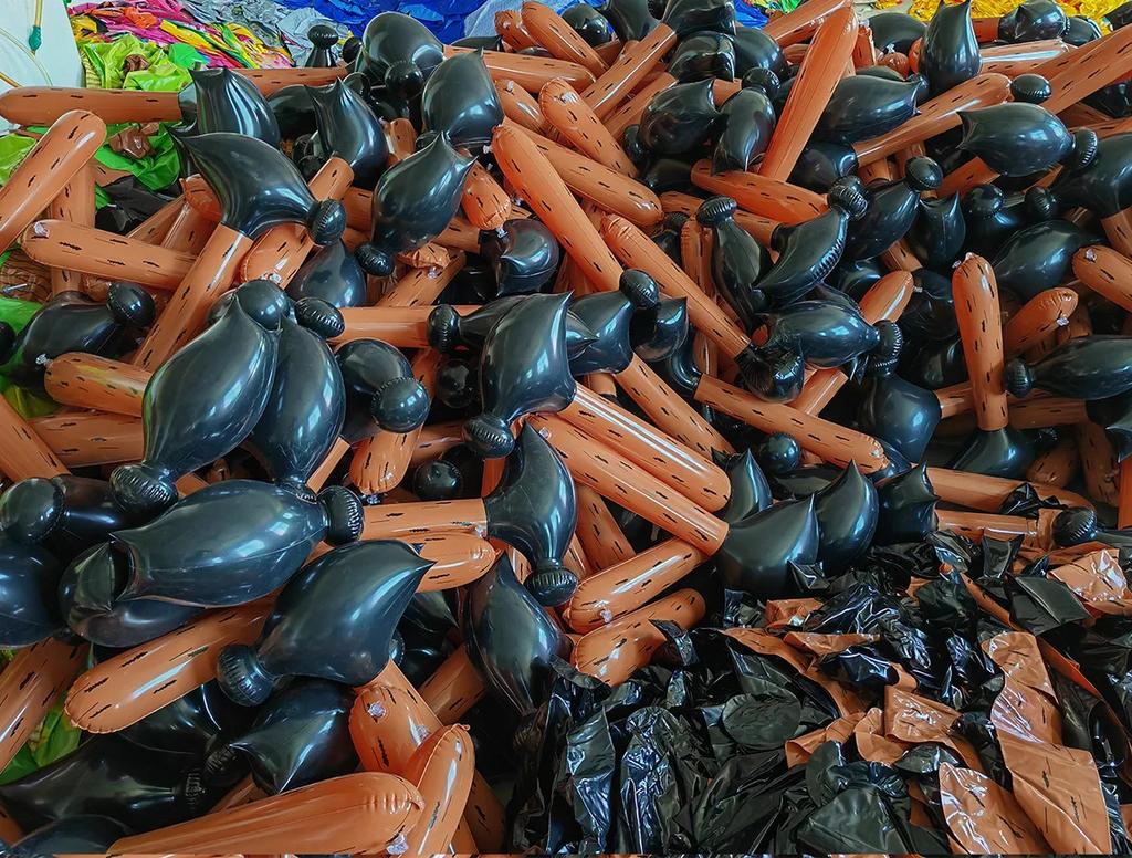 New Kids Toy Inflatable Hammer Mace Pvc Inflatable Toy Hammer Wood Grain Hammer Baseball Bat Gift for Children