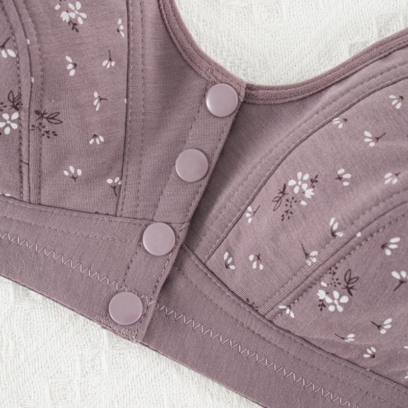 2024 Front Buckle Cotton Bras for Middle-Aged and Elderly Mothers - No Underwire, Vest Style, Supportive Fit