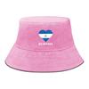 Flag of Nicaragua Print Bucket Hat , Heart Fisherman Cap Unisex Casual Spring Beach Hat