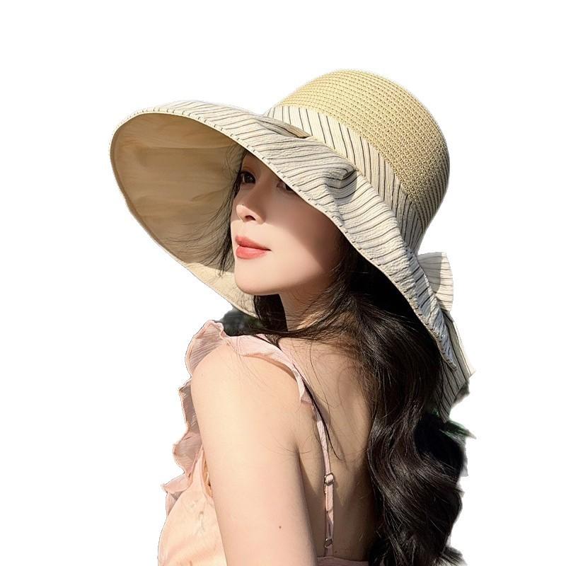 New Hat Women's Foldable Big Eaves Sunscreen Hat Summer New Travel Versatile Thin Breathable Bucket Hat