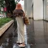 YYFS Kadın Modası Yaz Bahar Kolsuz O-Yaka Bol Bel Günlük Elbiseler