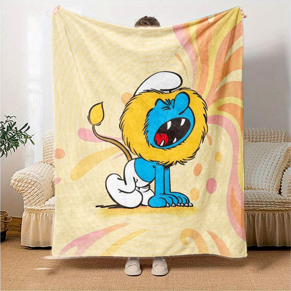 The Smurfs Flannel Blanket, High quality Comfortable for All Seasons, Home Decor, Warmth and Comfort
