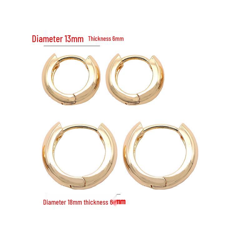 

Гладкие круглые серьги-кольца с покрытием из 14-каратного золота - элегантные легкие роскошные модные украшения для женщин