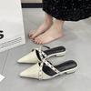Fashion 2025 New Sexy Slippers Women Pointed Toe High Quality Trendy Belt Buckle Design Women's Slippers Fashion Baotou Party Mules