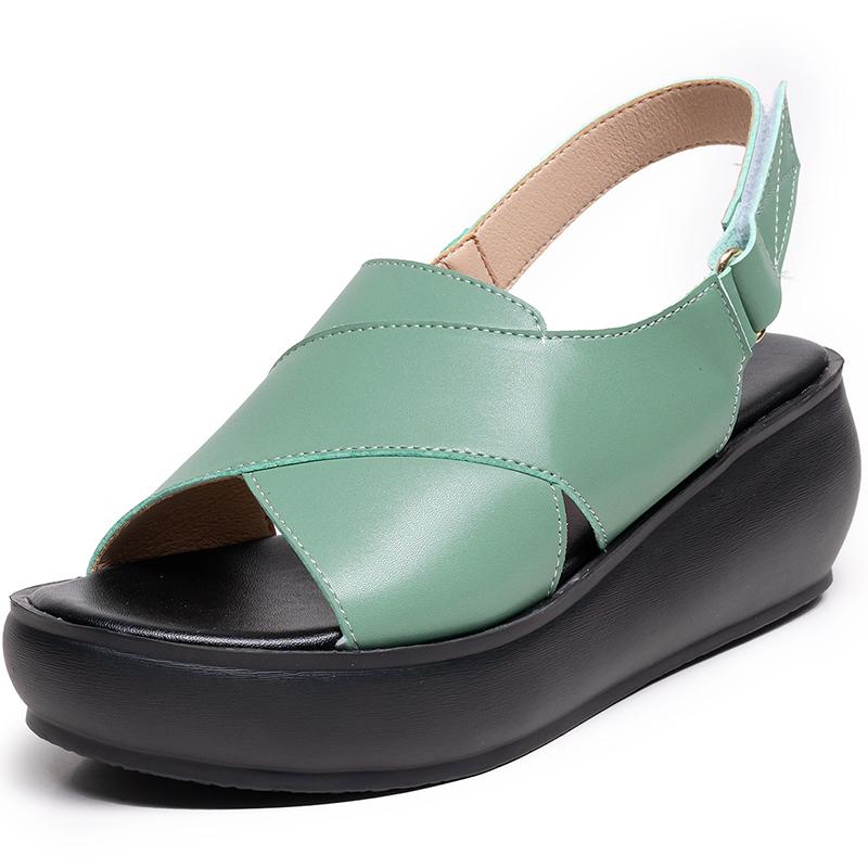 

Модные женские сандалии GKTINOO из натуральной кожи, сандалии на платформе, лето 2025, на толстой подошве, на высоком каблуке, женские сандалии, летняя обувь для женщин 255