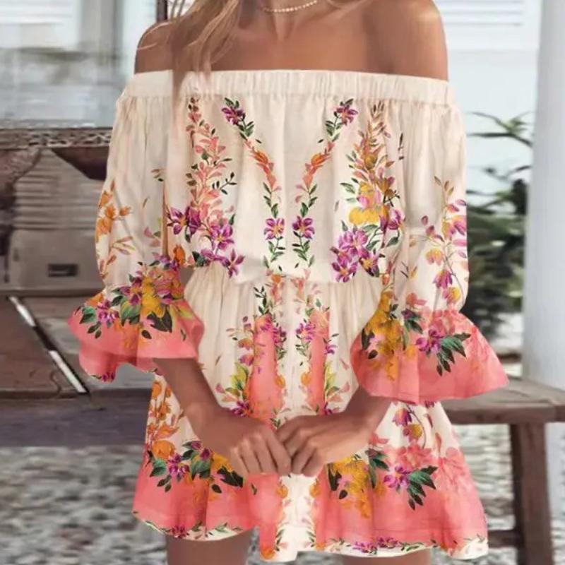 BITCED Sexy, modische Kleider mit One-Shoulder-Print für Damen