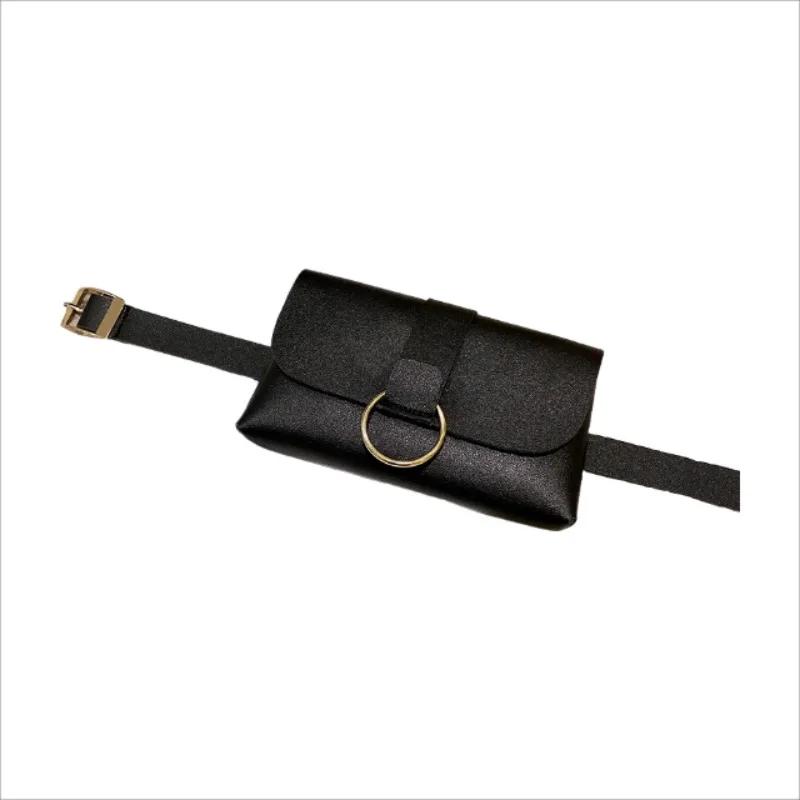 Mini Sac Ceinture 2 en 1 Rayures Léopard Porte-Monnaie Sac Ceinture Dames Ceinture Sac Téléphone Portable Rabat Cuir Sacoche noir
