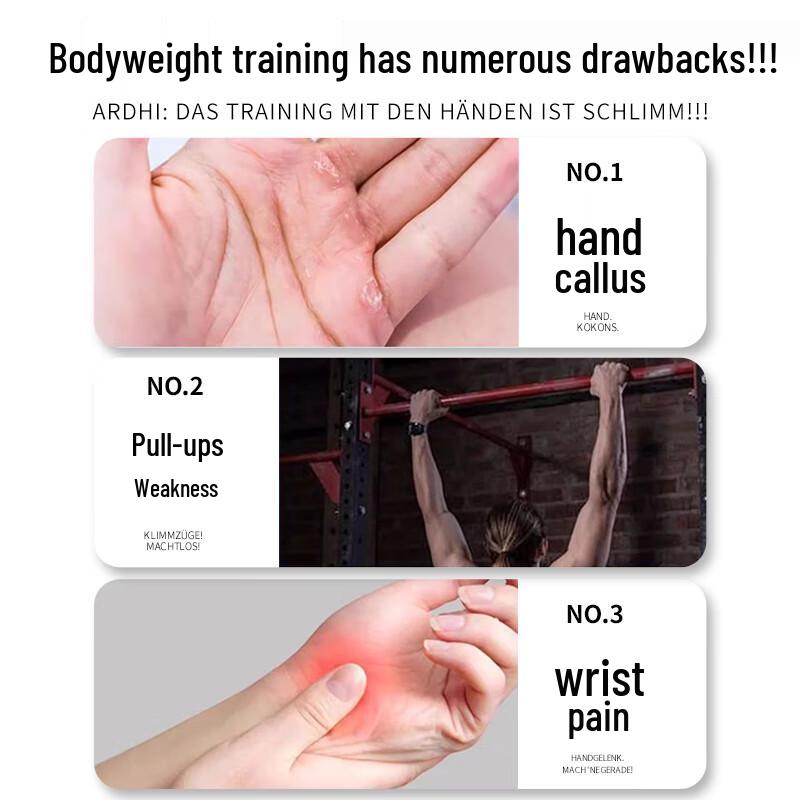 Pull-up Assist Grips with Anti-Slip Hooks