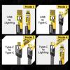 4-in-1 USB C Charging Cable Type-C Connector Nylon Braided PD 65W 27W Fast Charging For IPhone Samsung Xiaomi Android Phone
