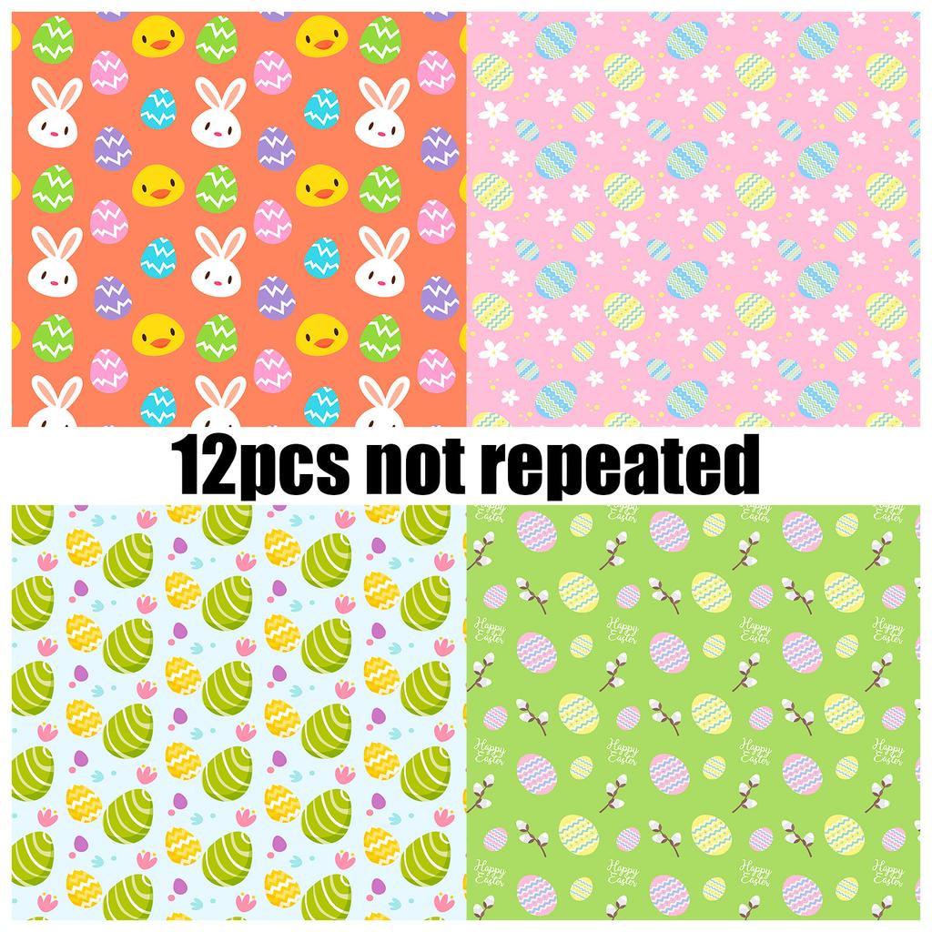 12 Pieces of Color Rebirth Easter Material Paper DIY Material Paper Non-sticky Ins Hand Account Base Background Paper