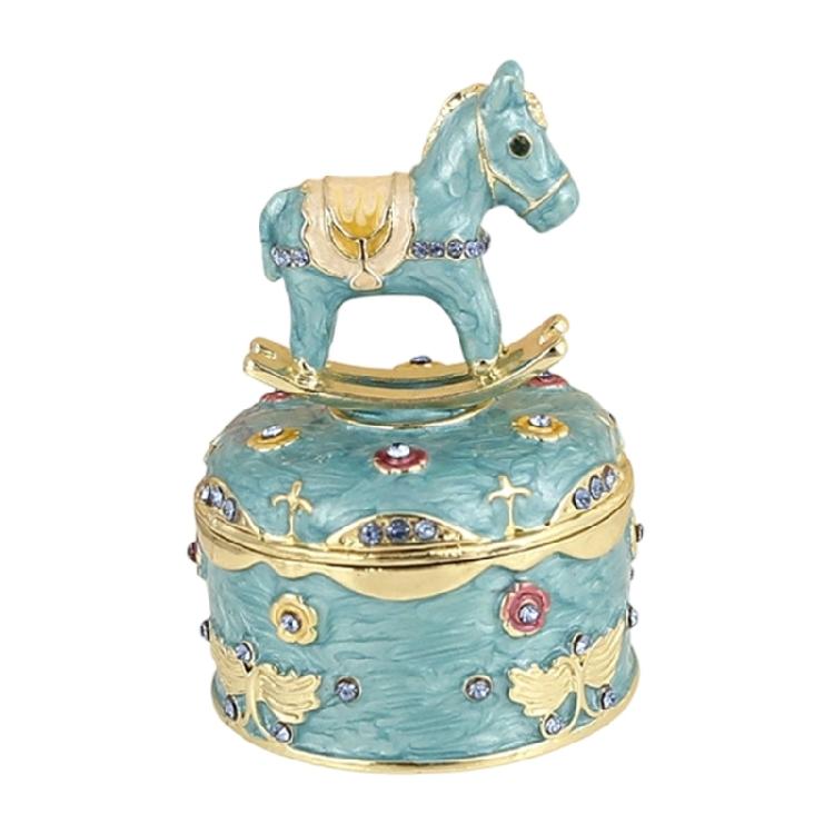 Vintage Style Tiny Horse Ornamental Container With Hand Painted Details Suits Bedroom Decors Jewelry Organizers