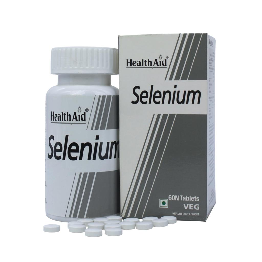 HealthAid Selenium Supplement | Yeast-Free Antioxidant for Immune & Thyroid Support | Promotes Cellular Protection & Heart Wellness | 60 Vegan Ta
