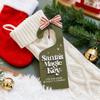 Santa's Magic Key Door Hanger for Christmas Eve Plastic Engraved Door Sign with Vintage Metal Keys And Ribbon Christmas Hanging Ornaments for Kids