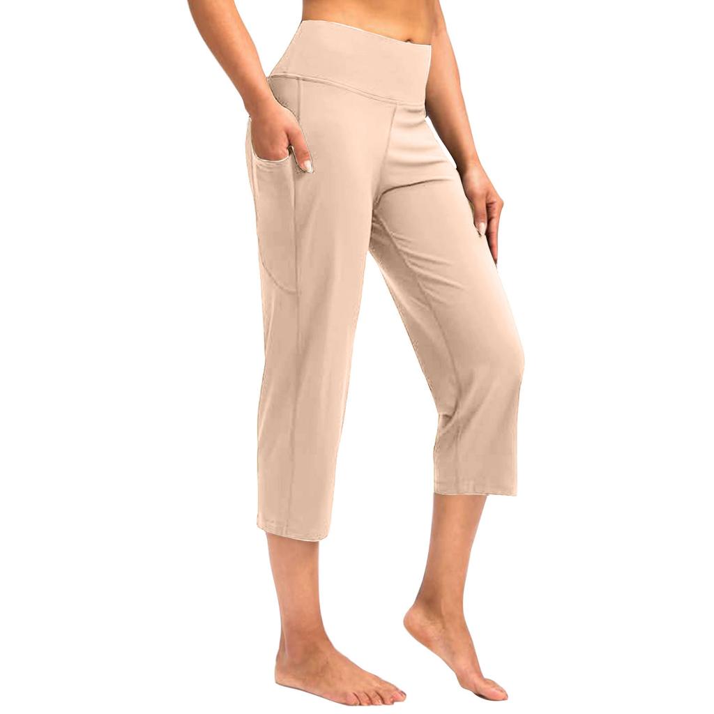 Women's Fashionable Yoga Pants With Pockets: Casual Athletic 7/8-Length Pants