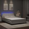 VidaXL Bed Frame with White LED Lights 140x200 Cm Faux Leather, Bed, Slatted Base, Faux Leather Bed, Bedroom Furniture To 3214111
