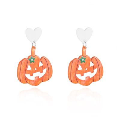 Hypoallergenically Halloween Costume Earrings Acrylic Specter Bat Pumpkin Design Festival Celebration Accessories