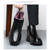 Mens Winter Warm Leather Slip-On Boots With Real Sheepskin Lining Thick Sole Casual High-Top Cold Weather