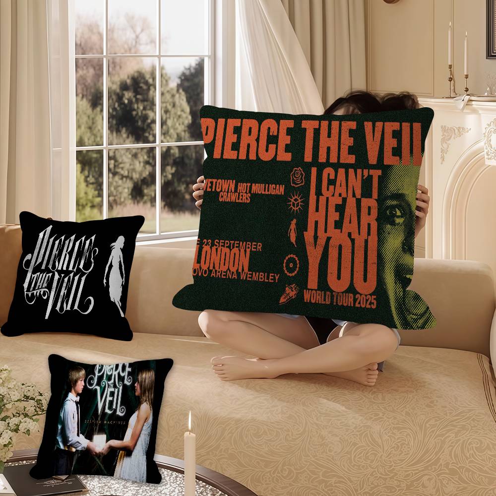 P-Pierce The Veil Band Pillow Cushion Cover Pillowcase Living Room Sofa Home Decor Customized