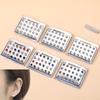 Magnetic Fake Earring Studs No Piercing Round Classic Crystal 4/5/6MM for Business Casual Occasion Wear