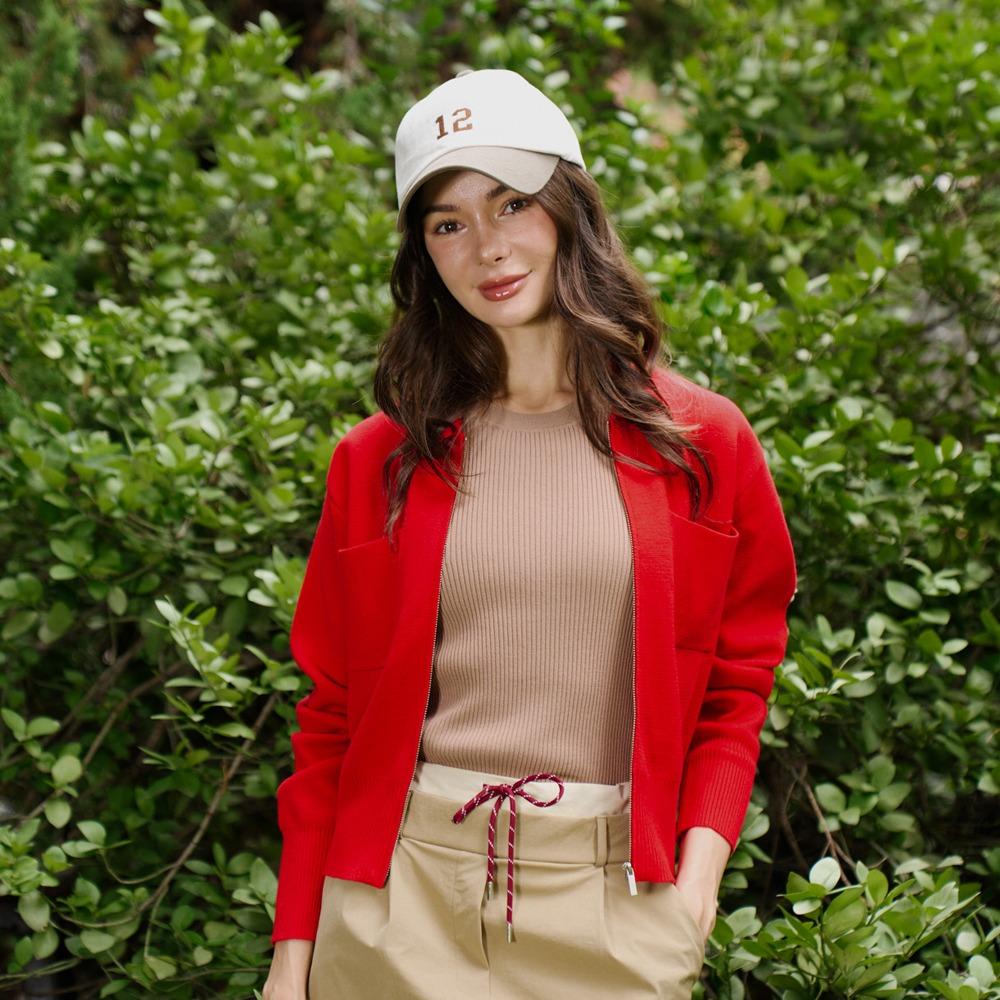 Venezia 12 Pocket Knit Zip-Up Red Free