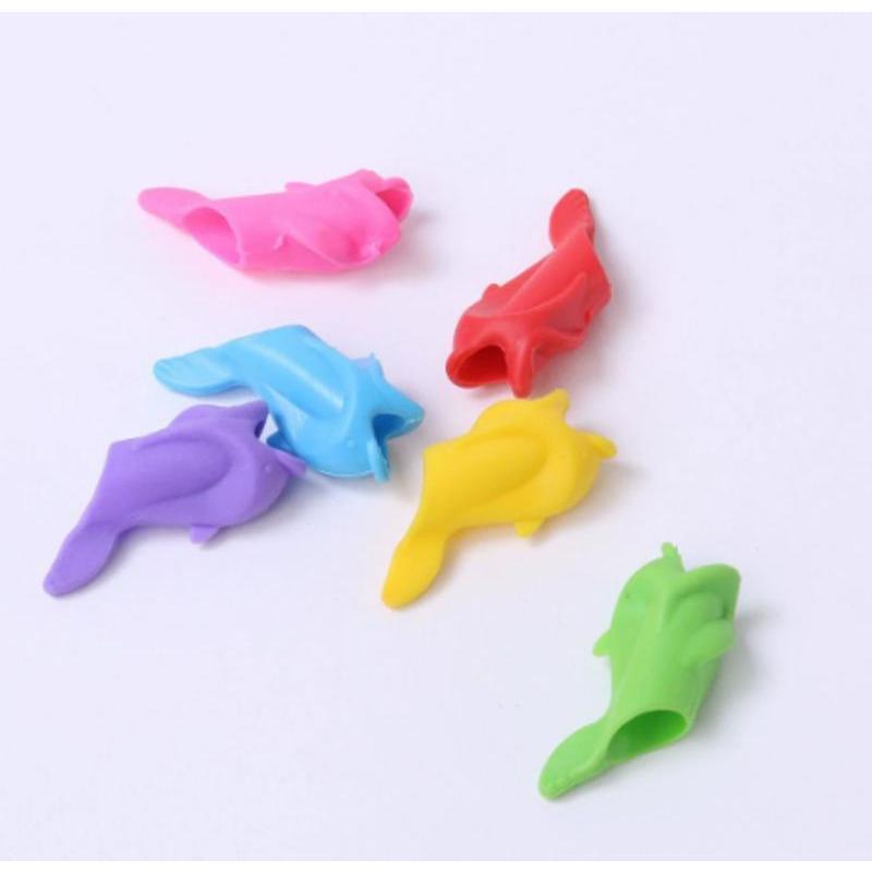 2026 New 4PCS Student Writing Grip Corrector Children's Gel Pen Grip Magic Tool Small Fish Silicone Pen Sleeve Random Color