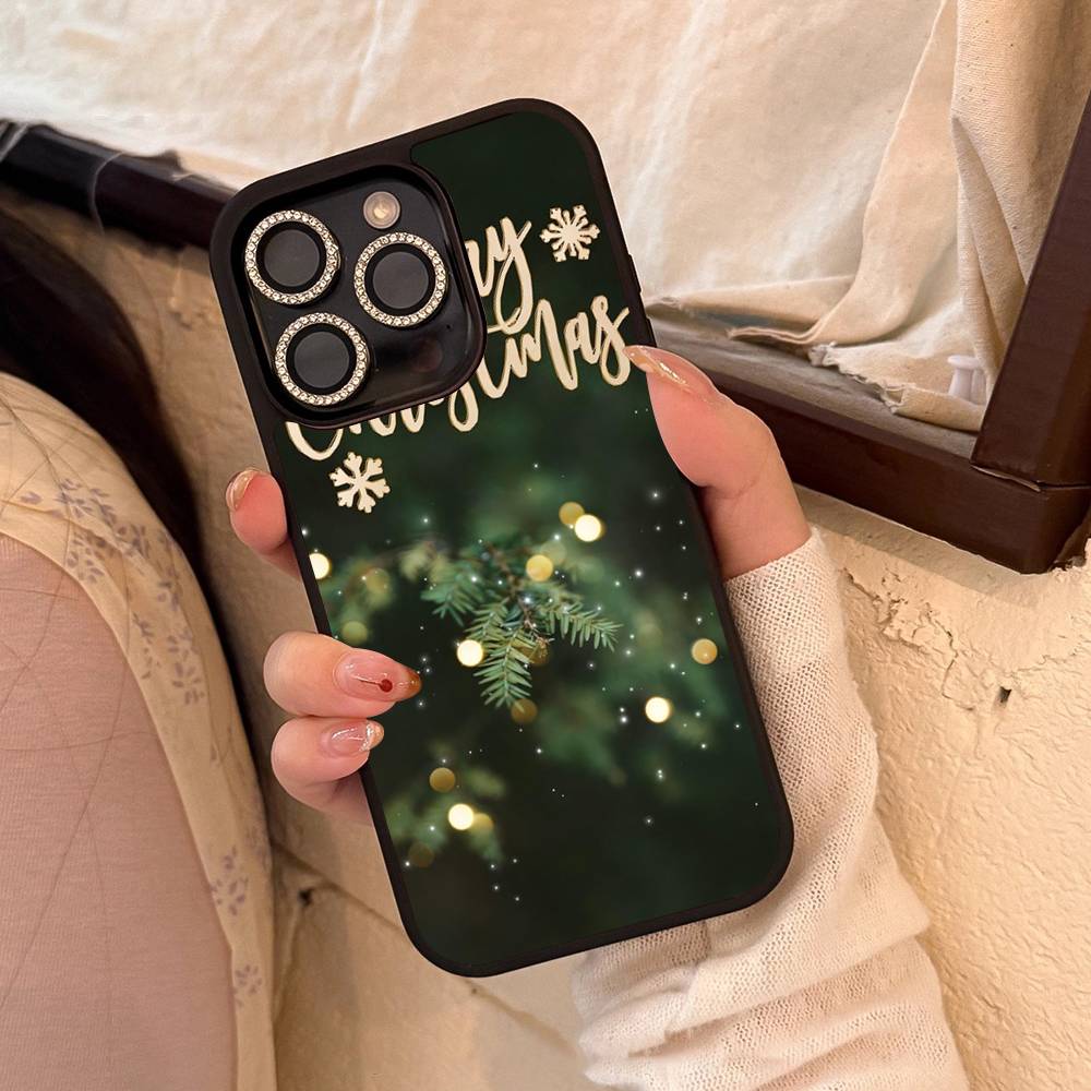 Christmas Tree Pattern Fashion Ins Phone Case For IPhone17 16 15 14 13 12 11 Pro Max Glossy HD Hard PC Cover