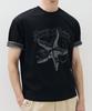 Ledeoli [Crop] Ocean Haze Roll-Up Short Sleeve T-Shirt [Black]