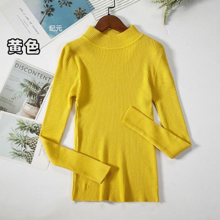 Women's Minimalist Turtleneck Pullover Sweater Warm Knitted Solid Color Basic Tops for Autumn Winter
