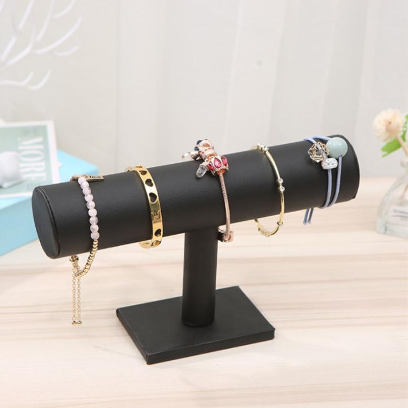 Single Tier Velvet Bracelet Chain Watch T-Bar Rack Jewelry Hard Display Stand