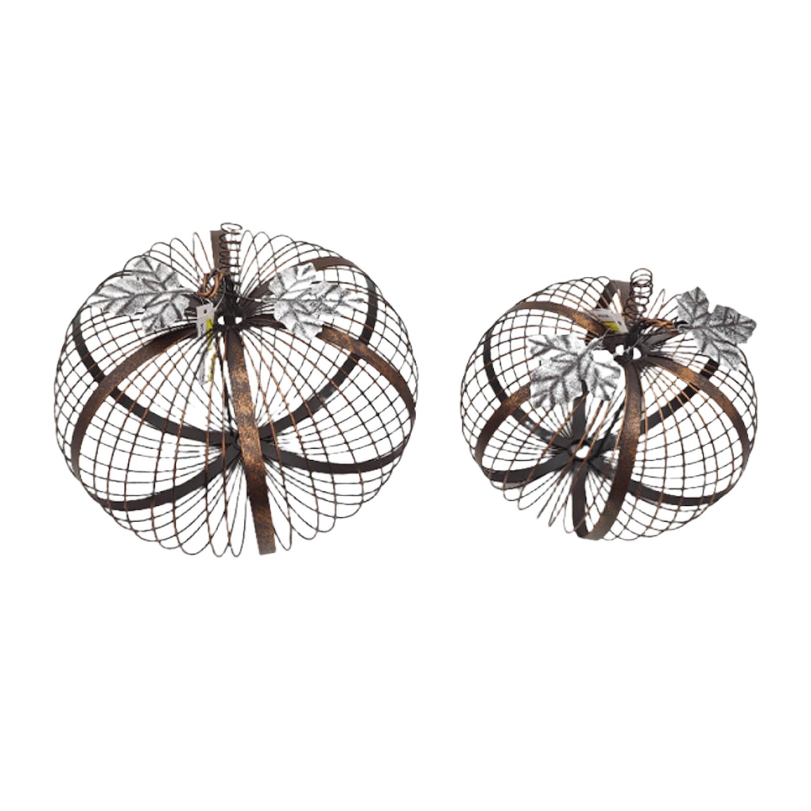 

Iron Pumpkin Halloween Pumpkin Decoration Collectible Gift Desktop Ornament for Office Holiday Porch Party 27cmx21cm