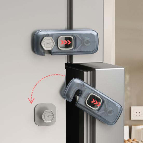 Yousheng Child Proof Fridge Lock Self-Adhesive Baby Proofing Refrigerator Oven Dishwasher Cabinet Cupboard Drawer Lock Kids Safety Freezer Door Latch