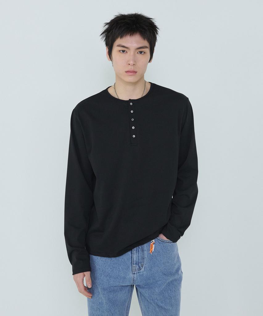 Deossingindeeodeeo Henley Long Sleeve T-Shirt Black